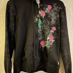 Self Esteem Black Hoodie with Pink and Green Accents